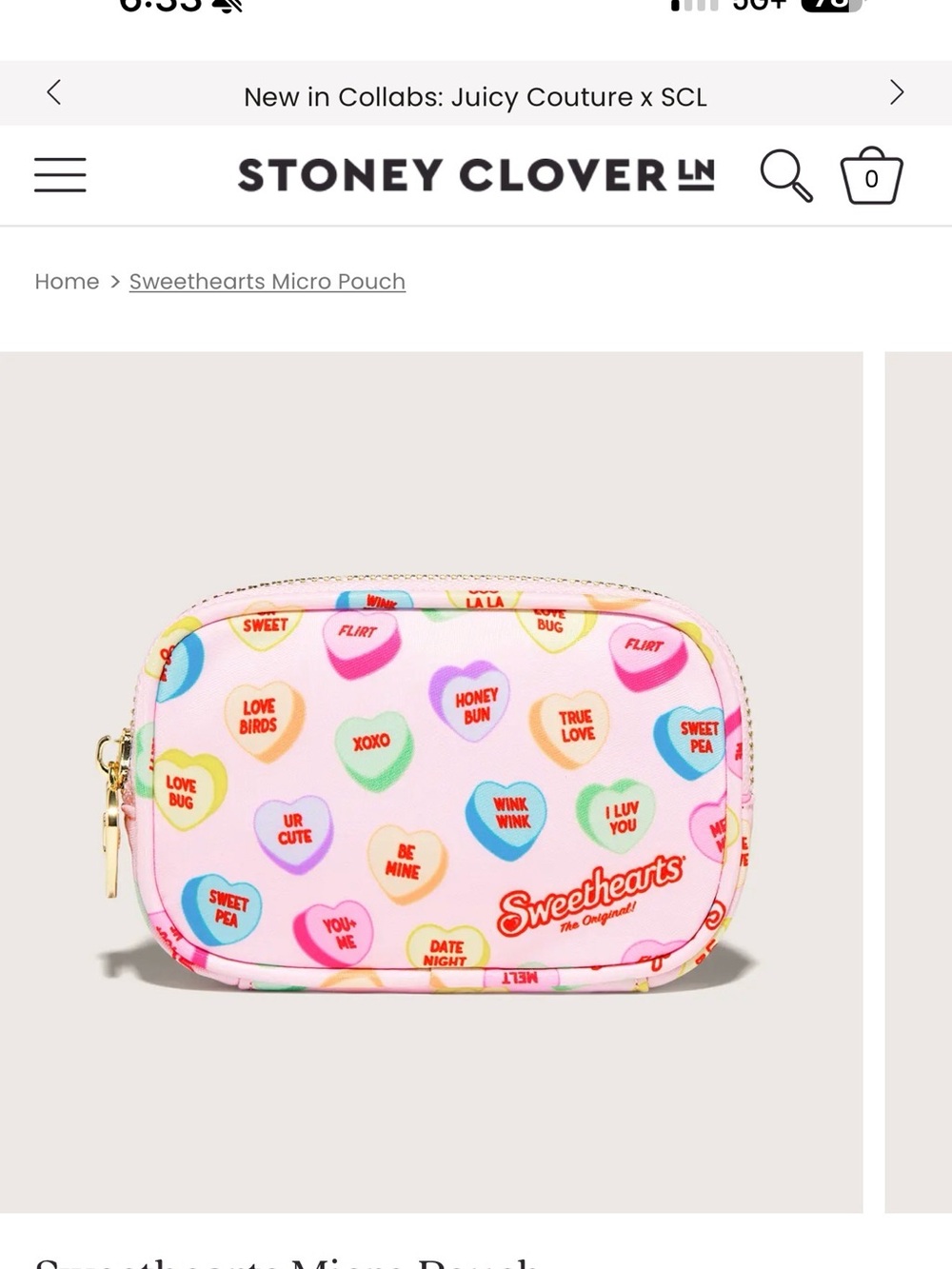 Stoney Clover Lane Sweethearts Micro pouch